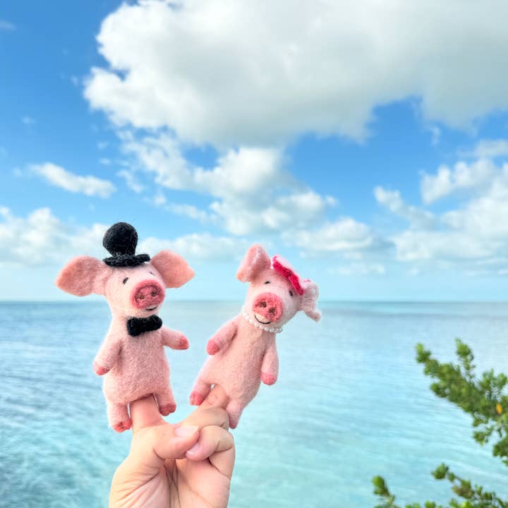 Set di 2 marionette Piggy Couple per la vendita all'ingrosso da parte di Ganapati