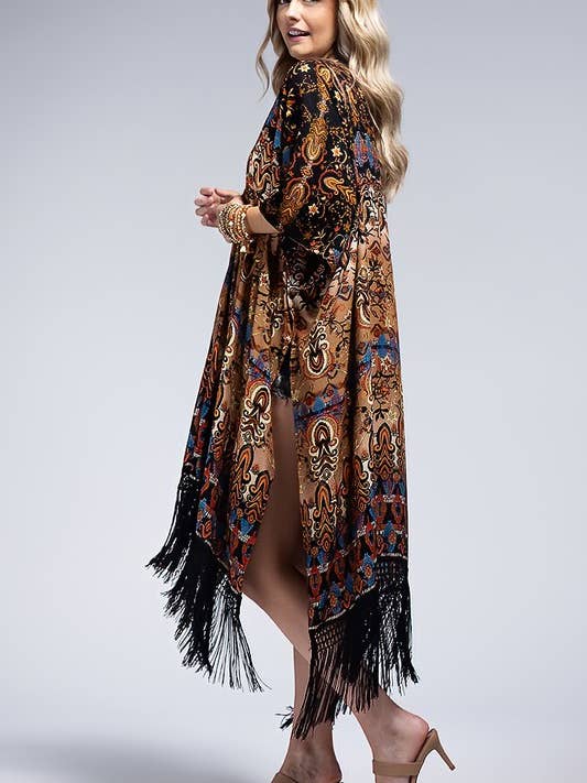 ANNECY Kimono Annecy con frange in vendita all'ingrosso su Faire