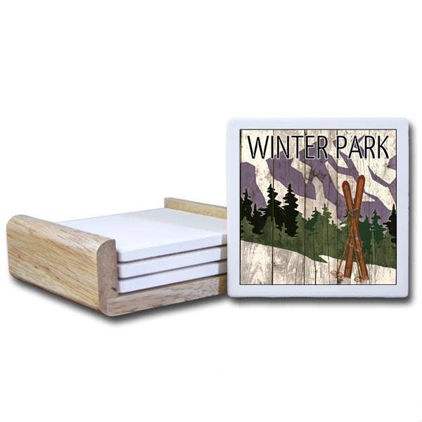 CT3178 (CT303)- Skis In Front of Mountain Coaster for wholesale by Paint The Town