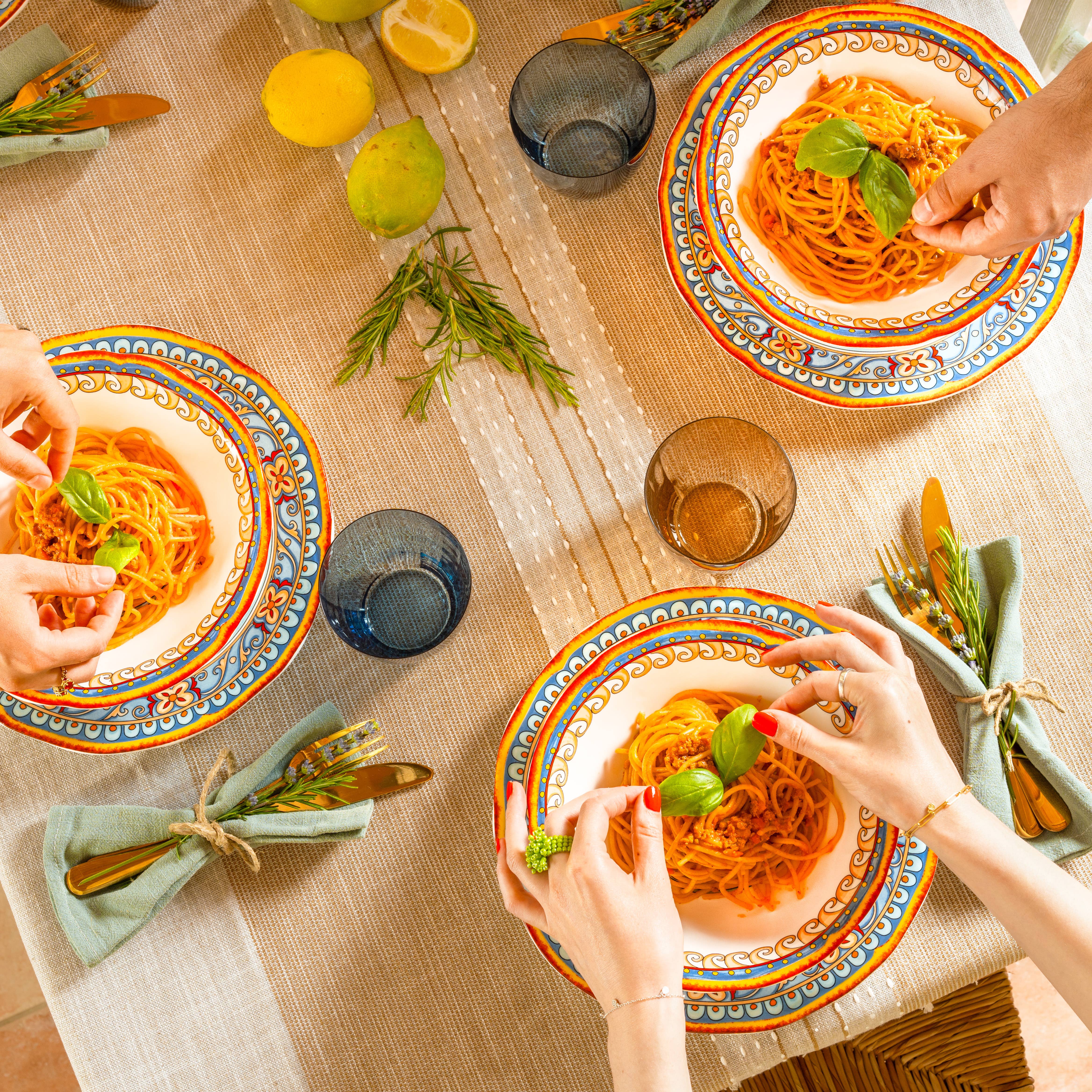 Euro Ceramica Home | ClayBarn - Wholesale Bowl - Duomo 4 Piece Pasta Bowl Set4