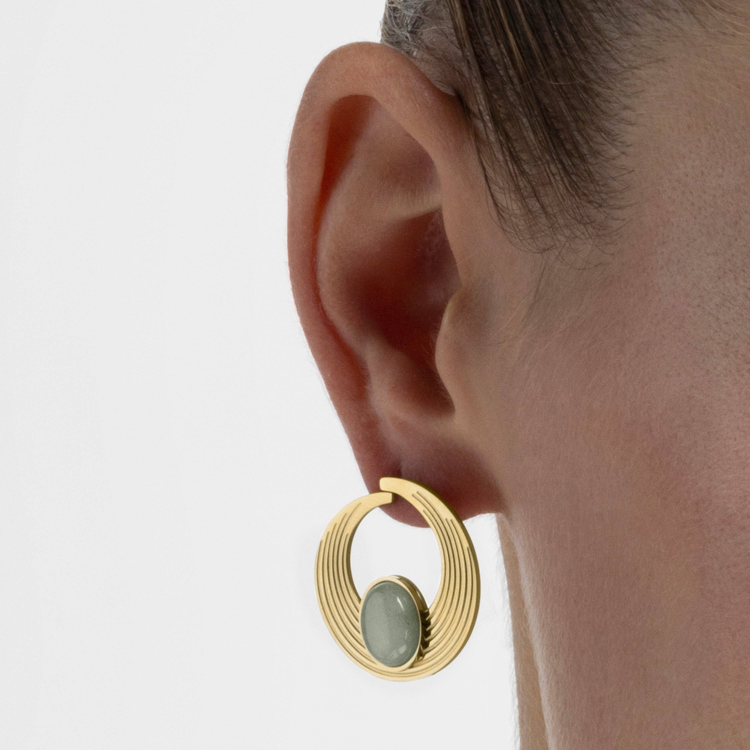 Luxenter - Wholesale Dangle Earrings - Pendientes con Amazonita acabado oro 18k - Halays4