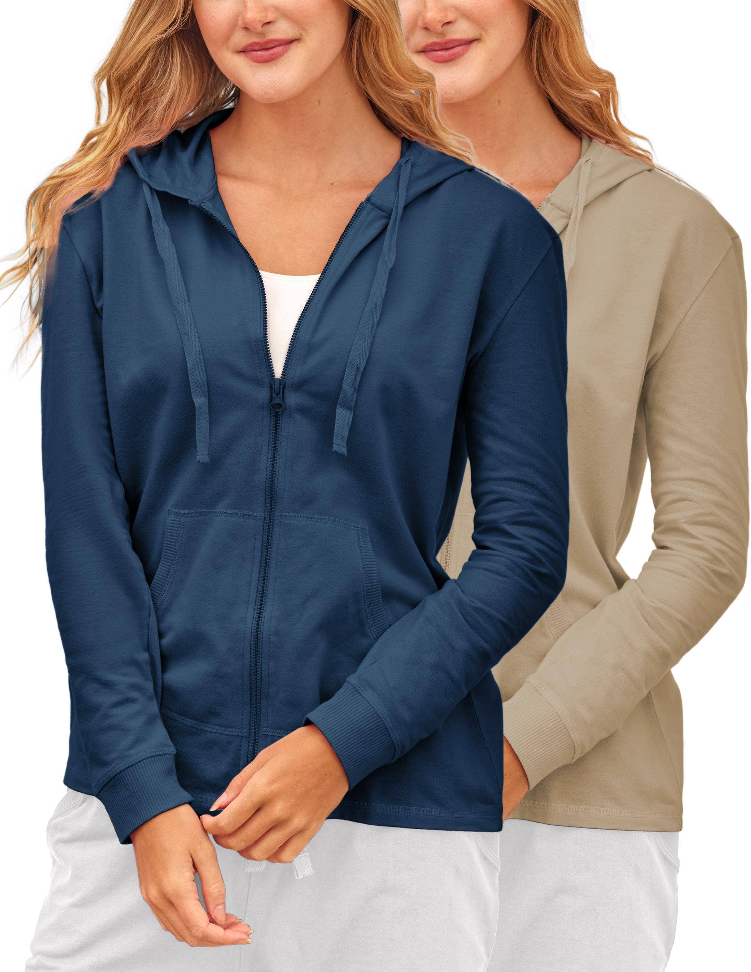 I-Wear Brands - Wholesale Hoodie - Women's - 2 Pack Women's French Terry Full-Zip Hoodie7