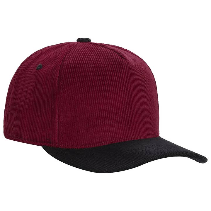 Cap Zone - Vente Casquette de baseball – unisexe - Casquette de baseball cinq panneaux en velours côtelé bicolore11