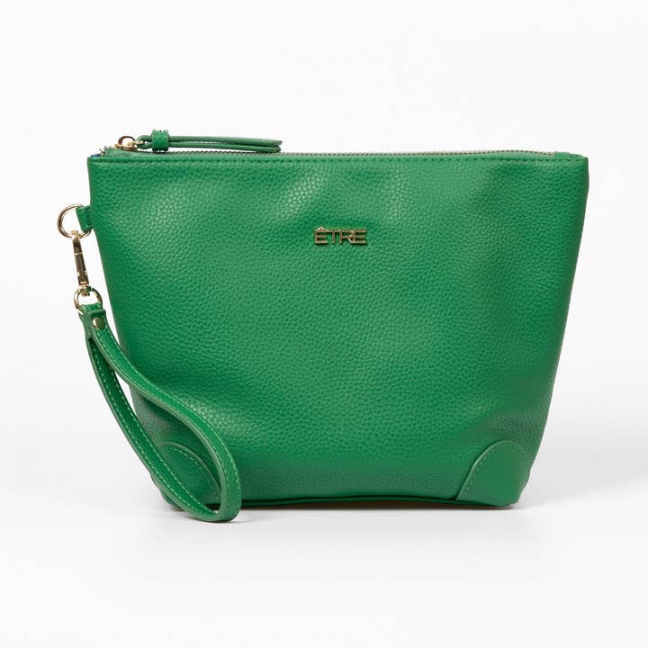 Sac Vanity Sylvie - Vert, Similicuir Grainé pour la vente par ÊTRE
