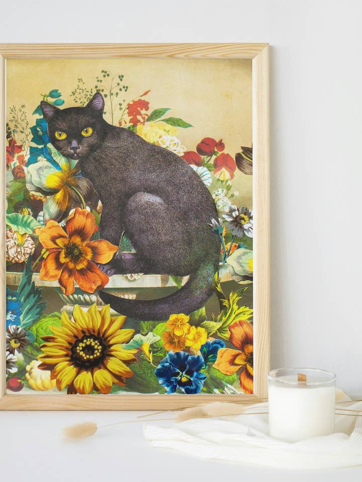 Impresión Giclée de Gato Negro A4 para venta al por mayor de Diana Wilson Arcana