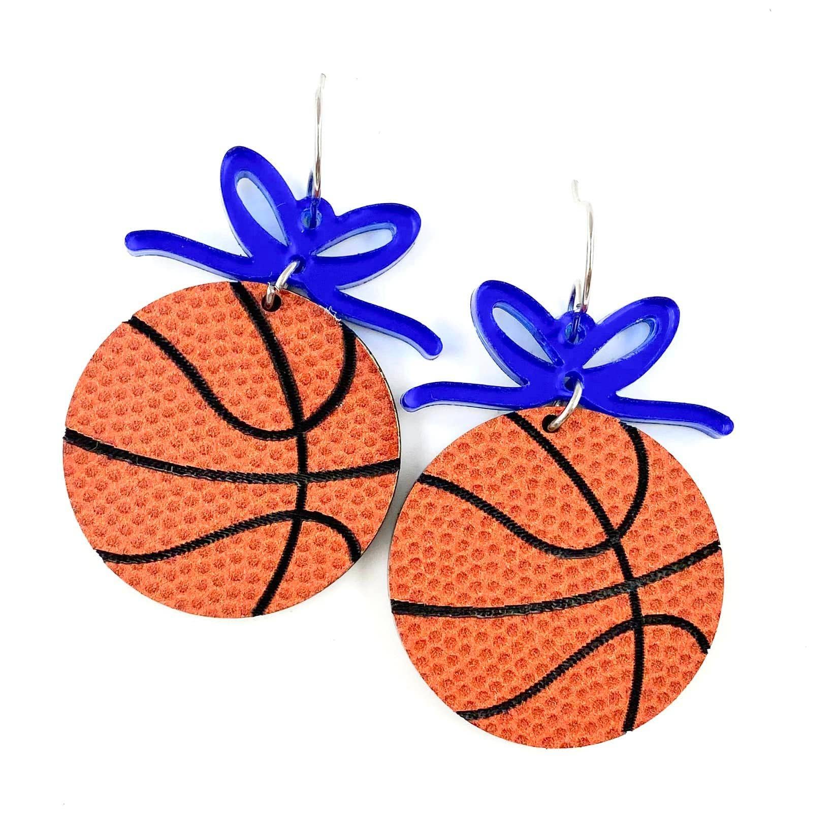 Doohickies - Wholesale Dangle Earrings - 2" Custom Bows & Basketball Dangles - Sports Earrings10