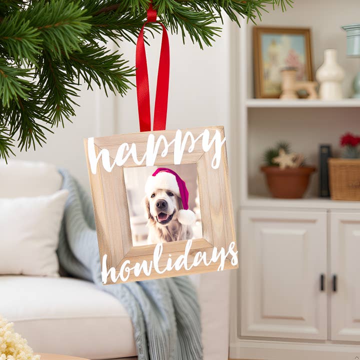 Pearhead - Wholesale Ornament - Happy Howlidays Wooden Christmas Photo Ornament, Pet Gift4