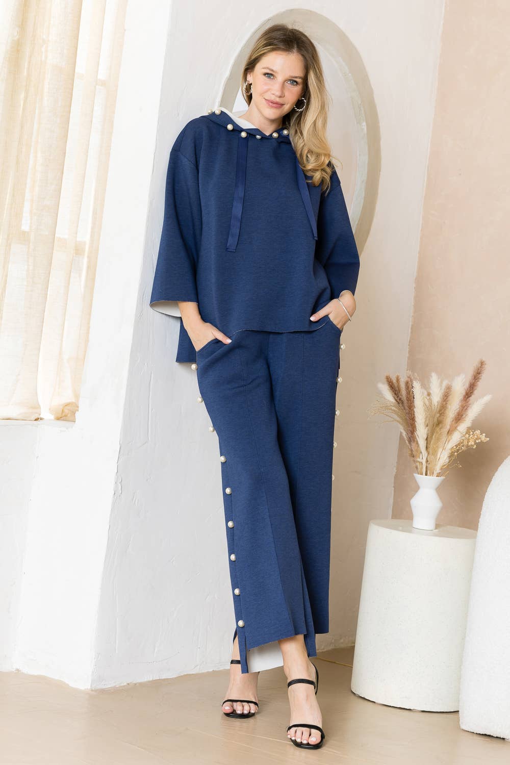 Joh Apparel – Großhandel Hose – Damen – Farrah French Scuba Pearl Lange Hose70