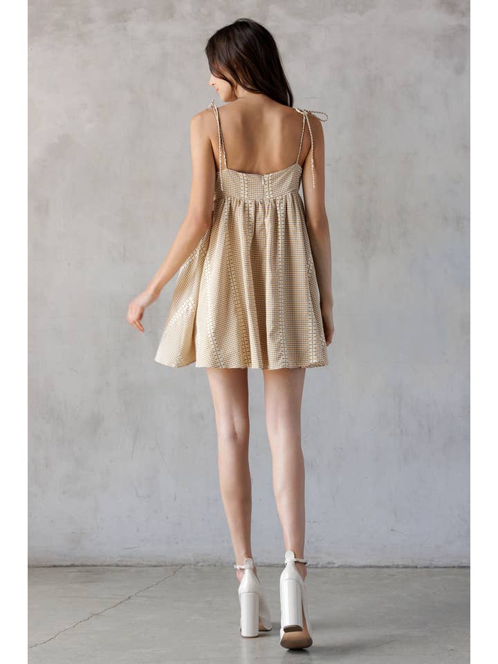 STORIA - Wholesale Dress - Women's - JD5382-9 GINGHAM MINI DRESS