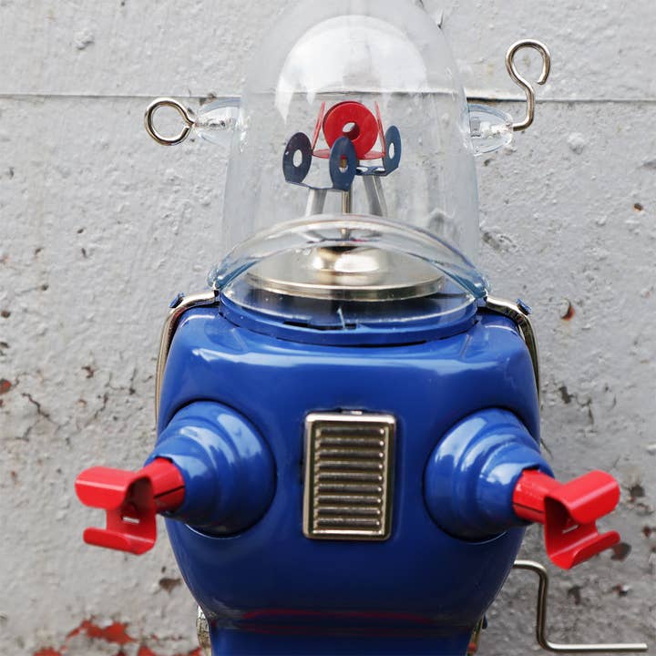 Tribal Trade GmbH - Wholesale Decorative Figurine - Robot Robot Space Trooper blue tin robot7