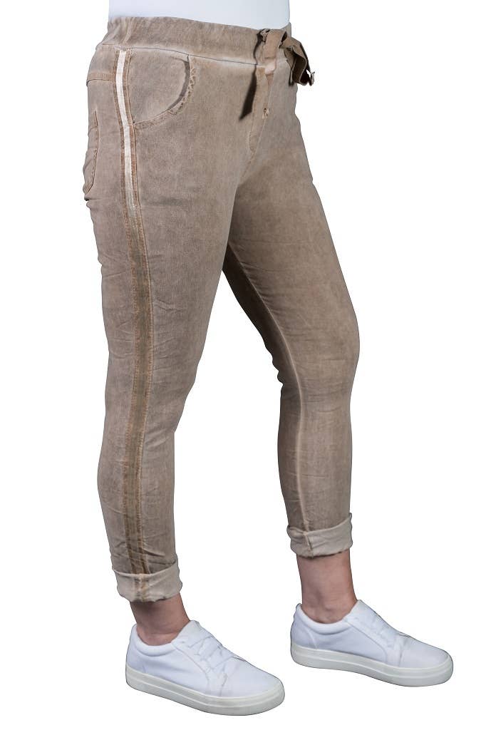 TINA Stephens Italy/Tees By Tina - Vendita all'ingrosso Pantalone - Donna - Pantaloni da smoking a righe in raso Kendyl (PL136)4