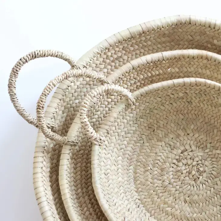 Melecraft – wholesale Decorative tray – Palm Leaf Trays - Moroccan Handmade Wicker Basket13