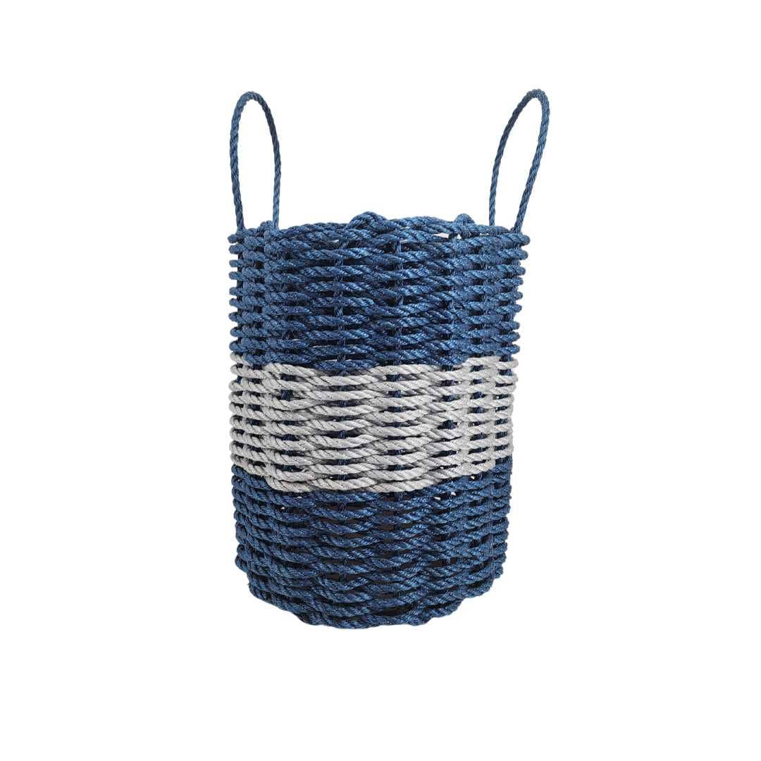 Little Salty Rope - Wholesale Basket - Authentic Maine Lobster Rope Storage Basket Navy Blue and Li3