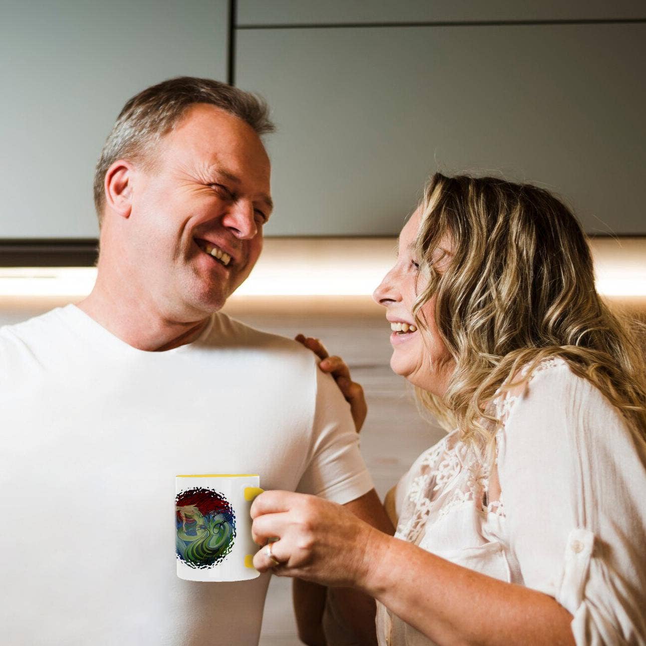 3dRose – Engroshandel Kaffekrus – 3dRose, Havgudinde - blå, fantasi, havfrue, mytologisk, havnymfe, rødhåret, havnymfe, krus3