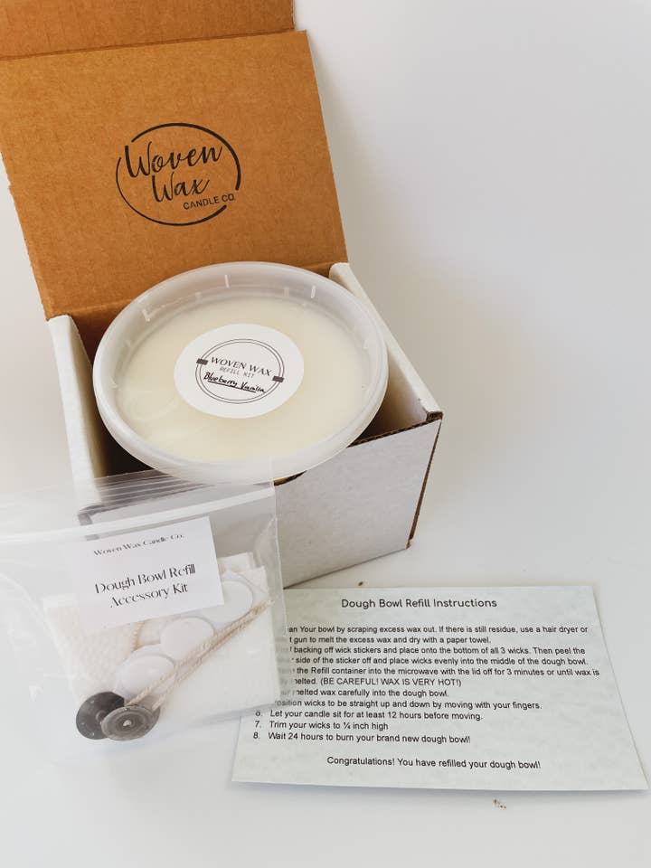Nachfüllset für Teigschalen | 16 oz, 3 Dochte für den Großhandel von Woven Wax Candle Co.
