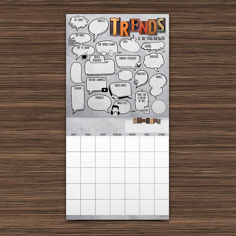 TF Publishing - Paper Goods - Vente Calendrier - Mur My Yearbook - Inclut des autocollants !5