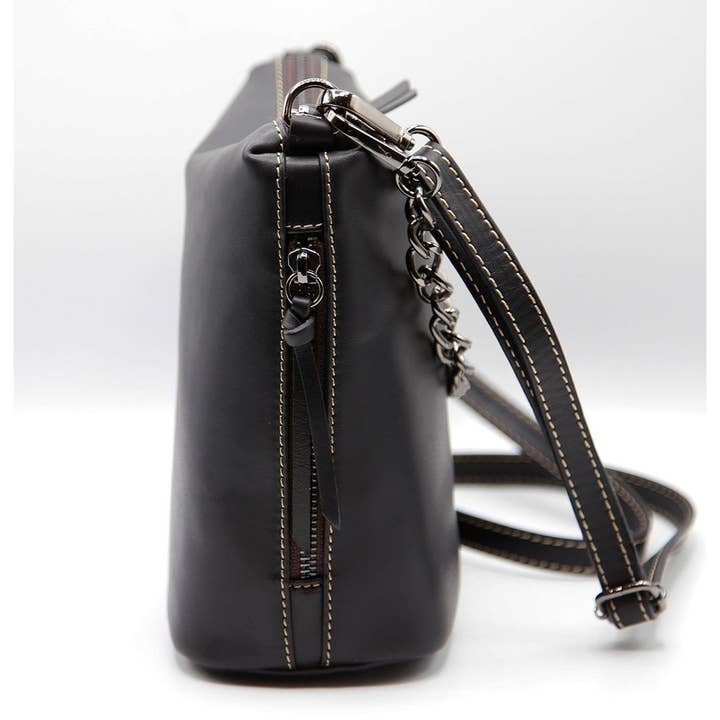 Black Boss Babe Leather Bucket Bag for wholesale on Faire1