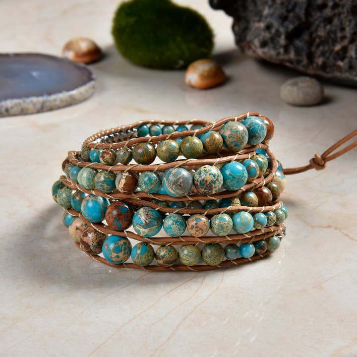 Imperial Jasper Wrap Bracelet for wholesale by IST Jewelry
