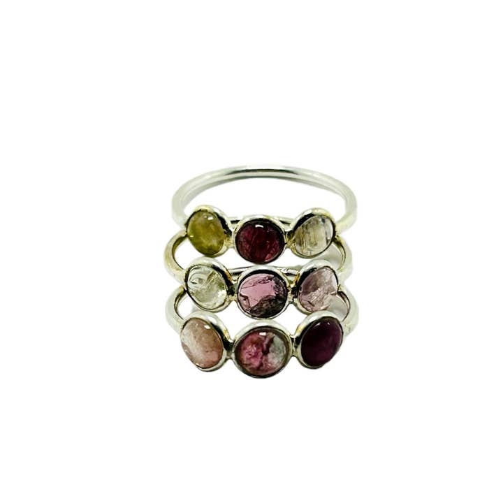 Quasar Gems USA - Wholesale Multi-Stone Ring - Tourmaline Ring Sterling Silver 925
