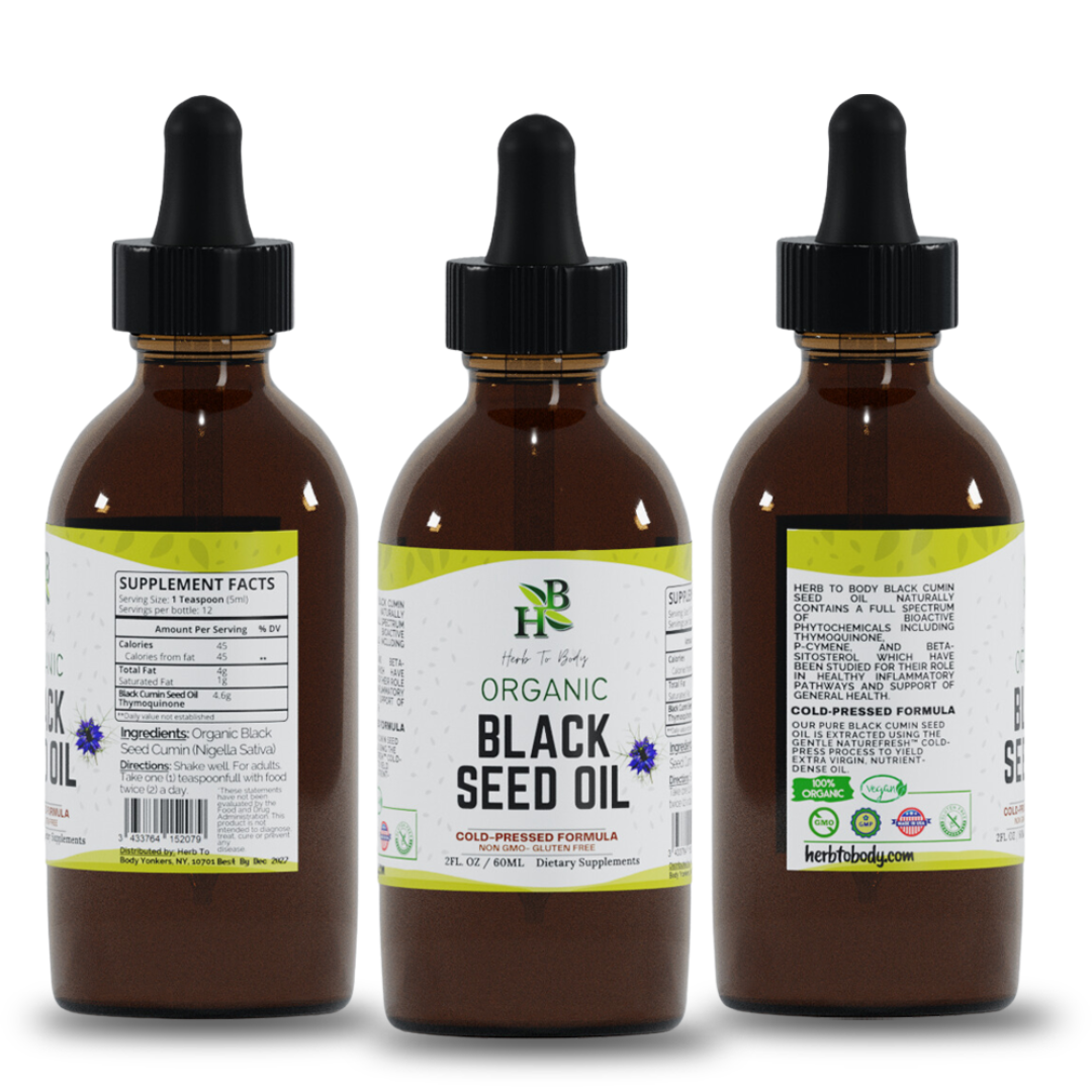 Herb To Body - Wholesale Oral Supplement/Vitamin - Organic Black Seed Oil (Cold-Pressed) - Bulk Wholesale Sizes8