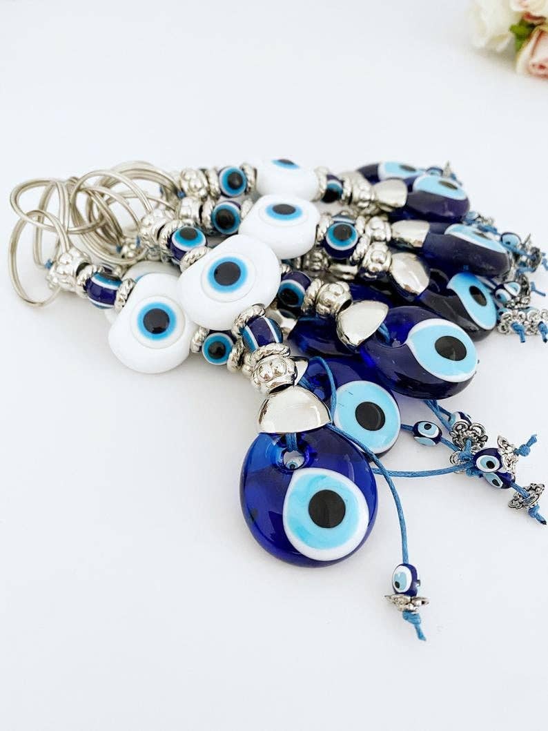 Evileyefavor - Wholesale Keychain - Women's - White Evil Eye Keychain, Blue Keychain, Evil Eye Bag Charm, Turkish Bead2