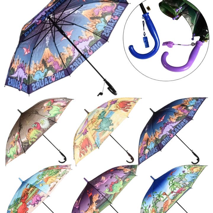 SORTIERT Kinder Dinosaurier Land Automatik-Regenschirm für den Großhandel auf Faire0