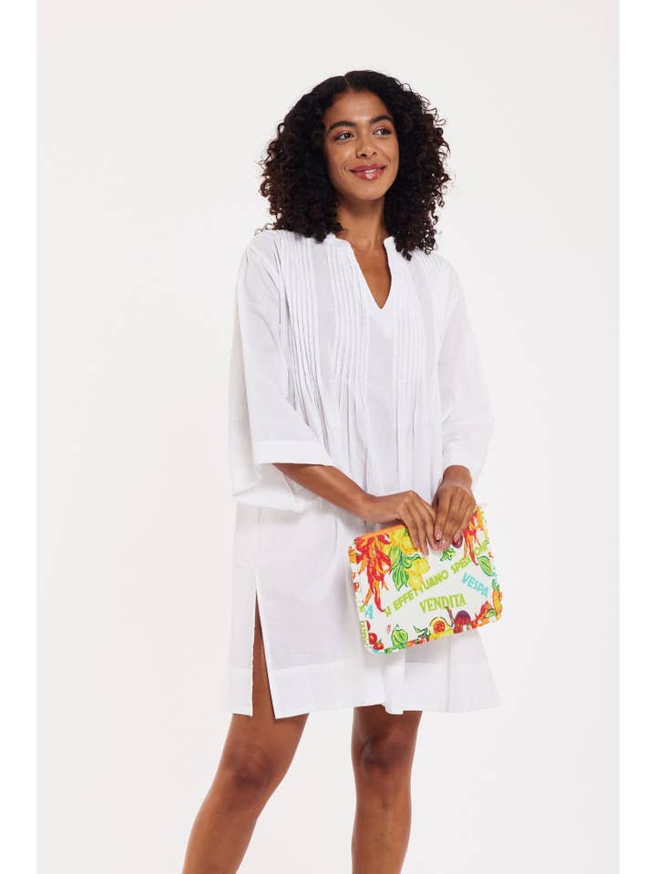 ModaPosa - Wholesale Tunic - Women's - Sasha Tunic White Cotton Cambric Spring Summer
