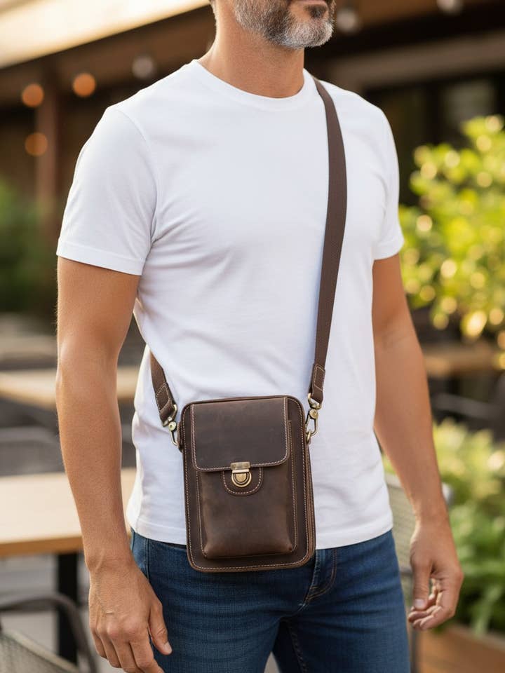 Vintage Genuine Leather Messenger Bag for wholesale by DTrendy shop