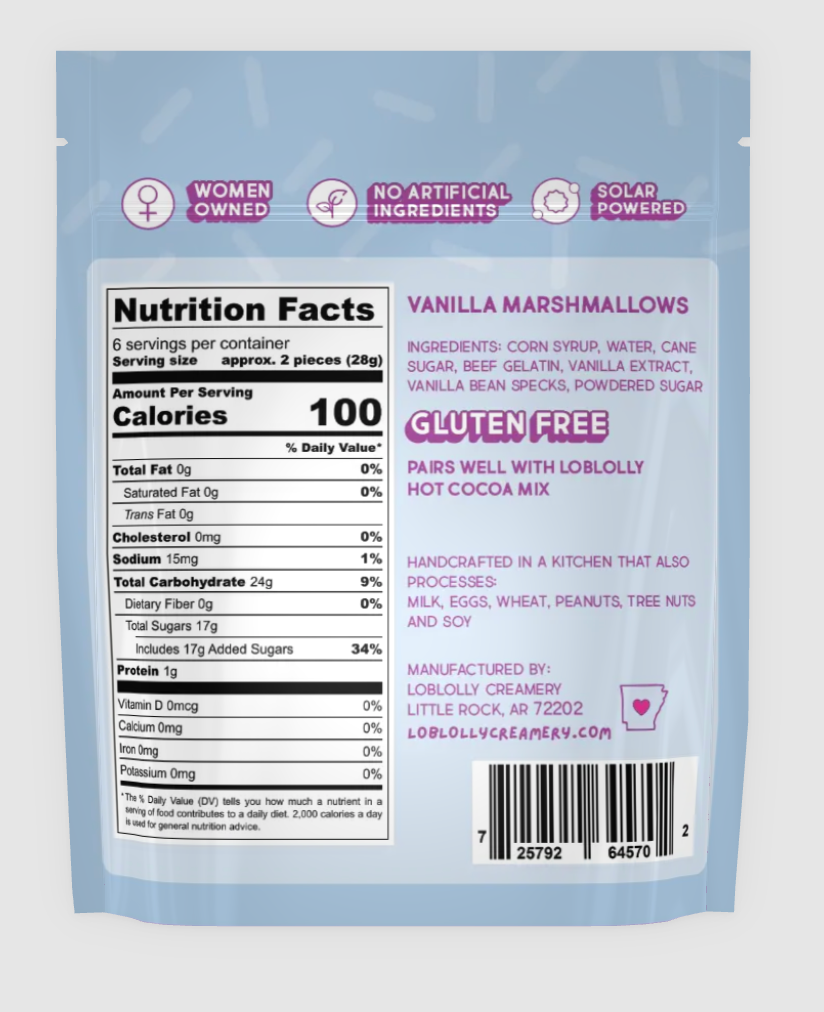 Loblolly Creamery - Wholesale Marshmallow - Marshmallow Bags: Vanilla1