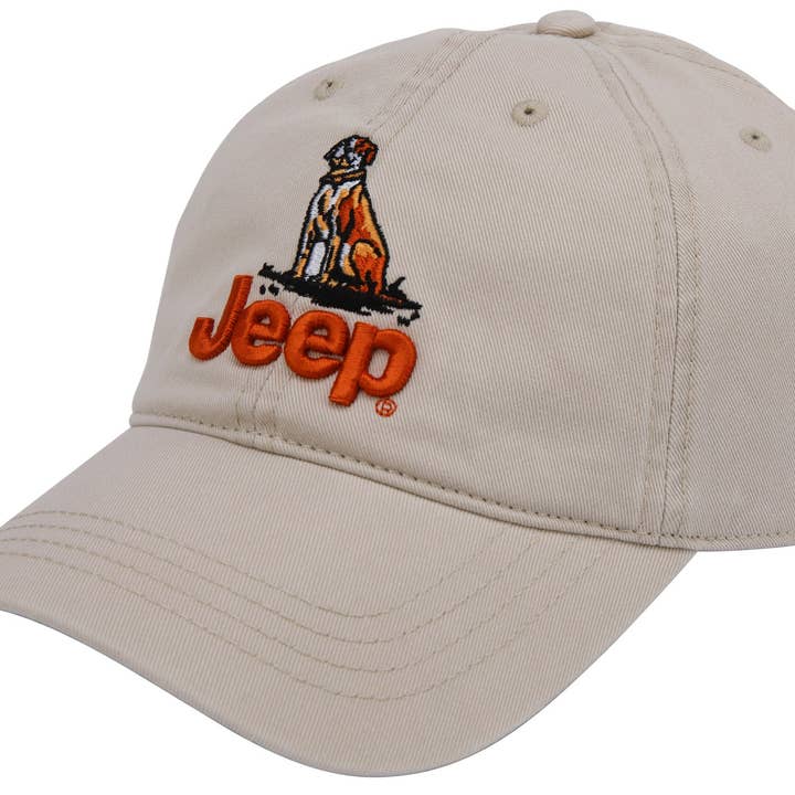 Hat - Jeep Dog Premium Chino Twill - Khaki for wholesale by Detroit Shirt Co.