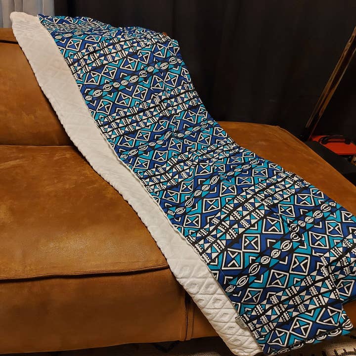 Mashona Collections - Vente Plaids - Plaid imprimé africain | Plaid imprimé en bogolan | 100x150cm