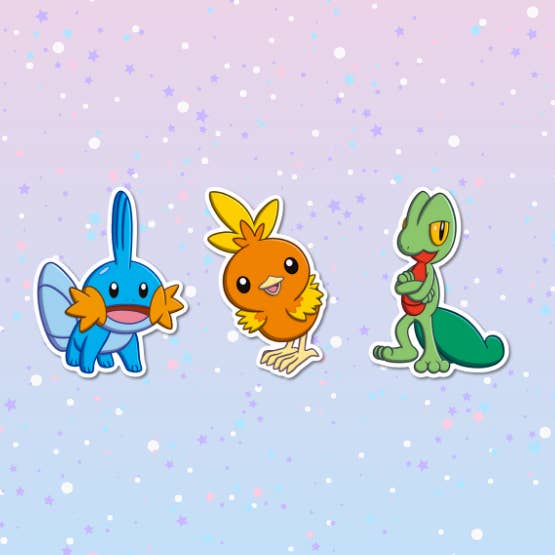Mudkip, Torchic, Treecko for wholesale by Cielo Rosa