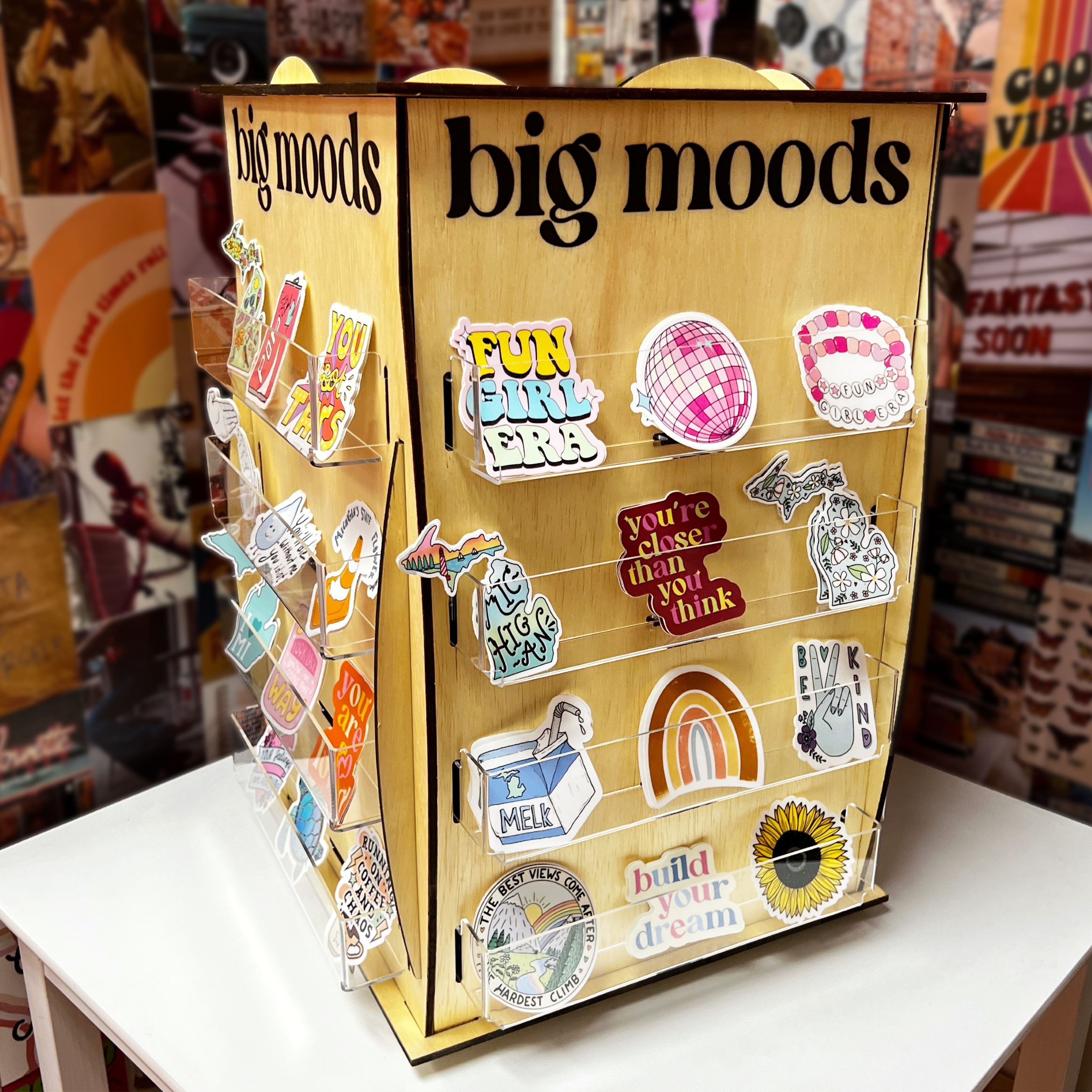 Big Moods - Wholesale Retailer Display - Paper & Novelty - 48 Count Spinner Sticker Stand Display7