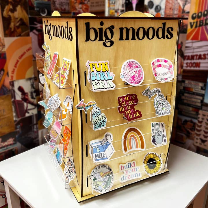 Big Moods - Wholesale Retailer Display - Paper & Novelty - 48 Count Spinner Sticker Stand Display7