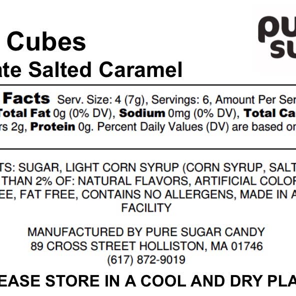 Pure Sugar Candy - Wholesale Hard Candy - Chocolate Salted Caramel - Hard Candy Cubes