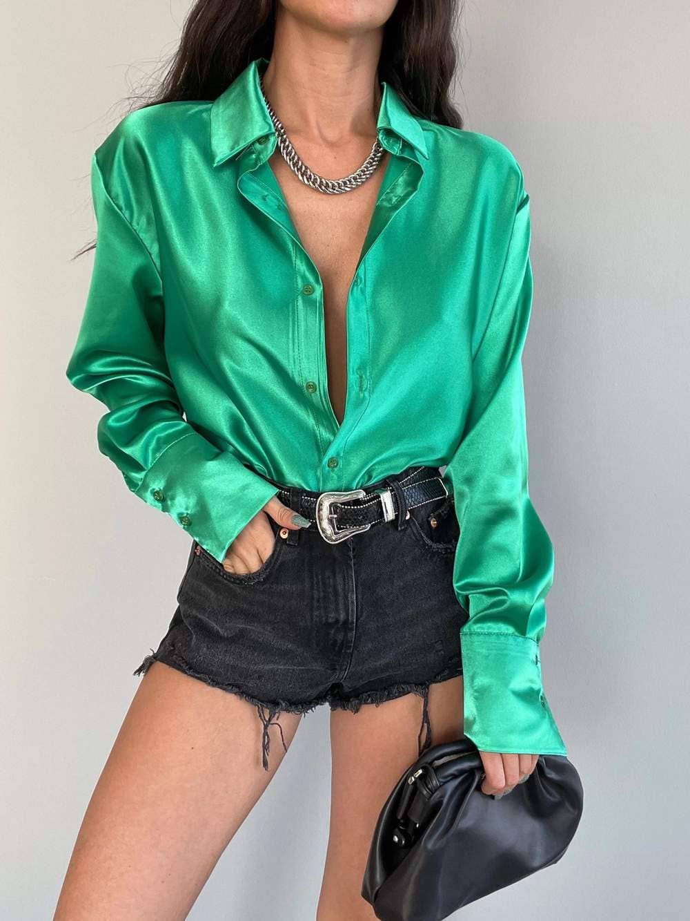 Queen Fashion – wholesale Blus - Dam – Slag långärmad lös temperament knappskjorta17