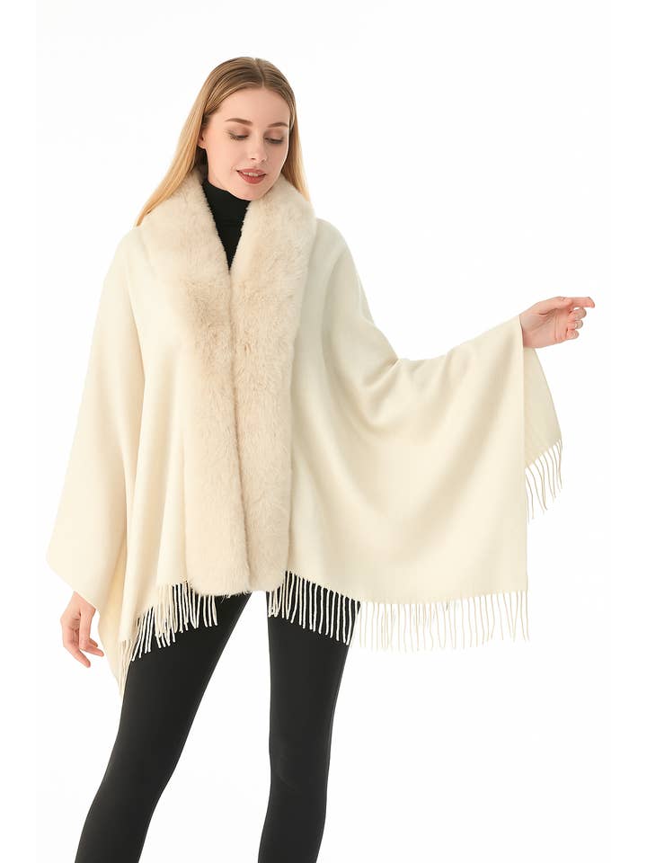 Pretty Persuasions – wholesale Cape – Women's – CP22111 Symphony Cape w/Faux Fur Trim