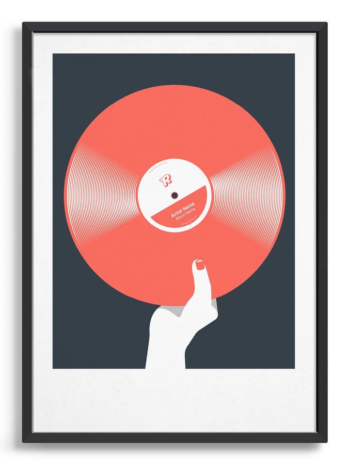 Musikkunstdruck aus Vinyl in Retro-Farbe für den Großhandel von Rocket Jack