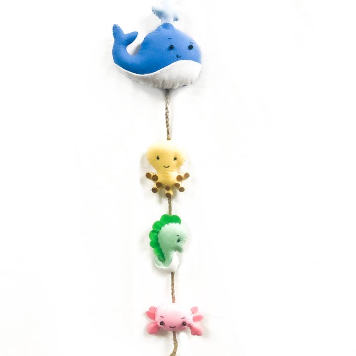 Handmade Ocean Animals Felt Wall Hanging / Mobile for wholesale by Mira Fair Trade