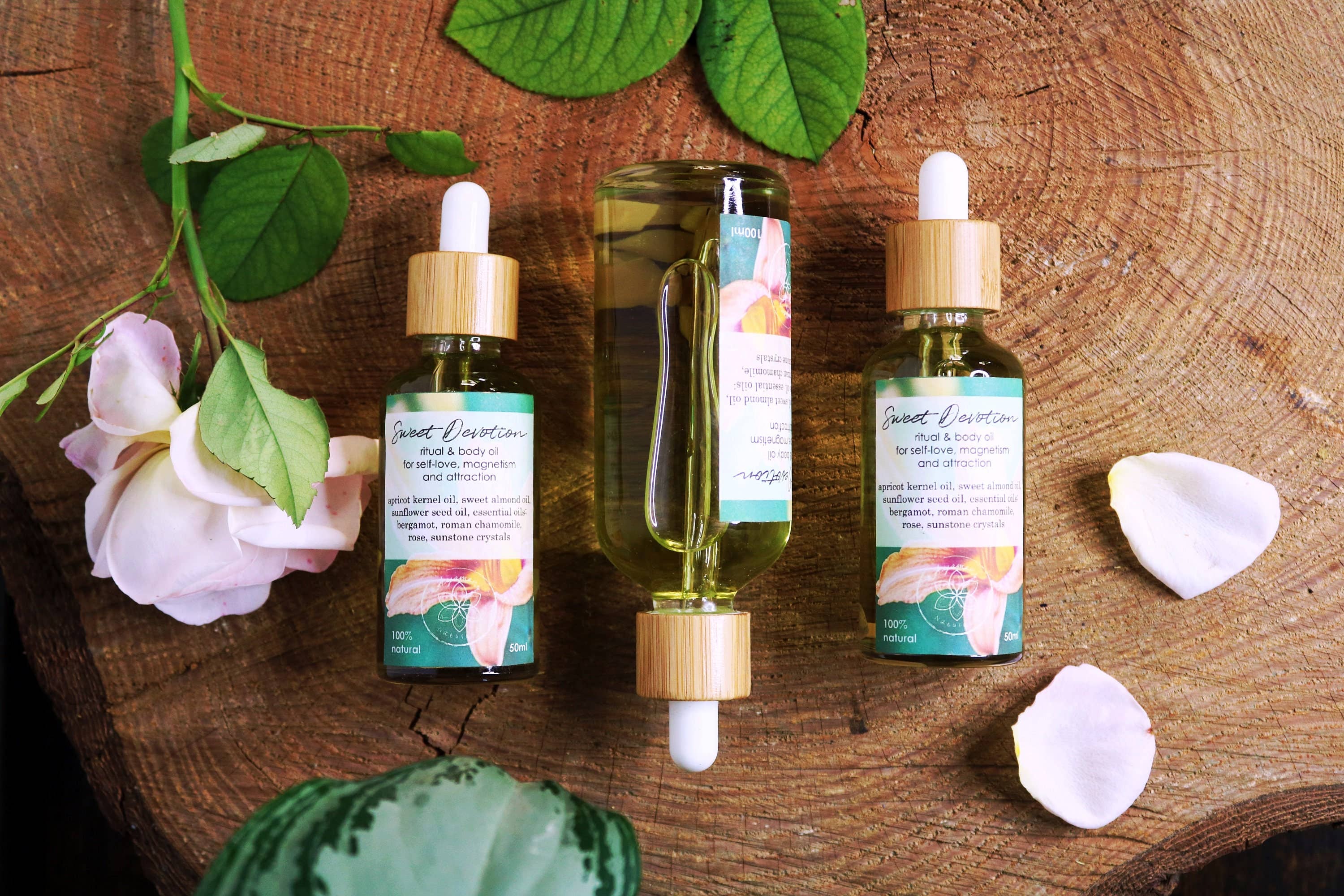 Ayamani Naturals – Engroshandel Bad/Kropsolie – Sweet Devotion Goddess krops- og ritualolie med sunstone6