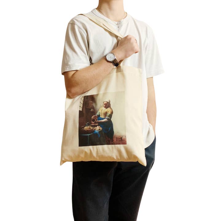 Johannes Vermeer Milkmaid Vintage Art Tote Bag Famous Aesthe for wholesale by ZZZEBRAAA LIMITED