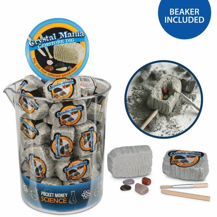 Heebie Jeebies - Wholesale Toy Set - Kids - Gemstone Dig Geology in Scientific Beaker