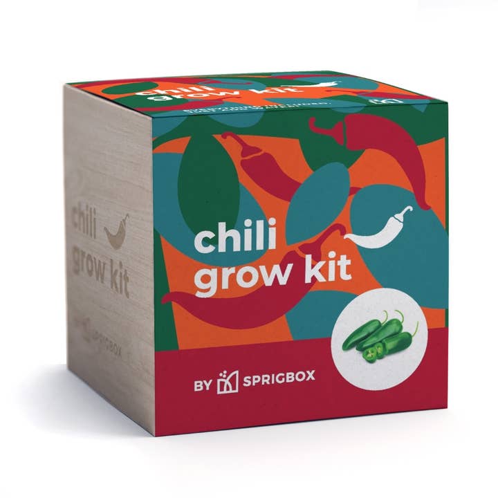 Chili Grow Kit | Wooden Planter | Cultivate Flavor for wholesale by Sprigbox