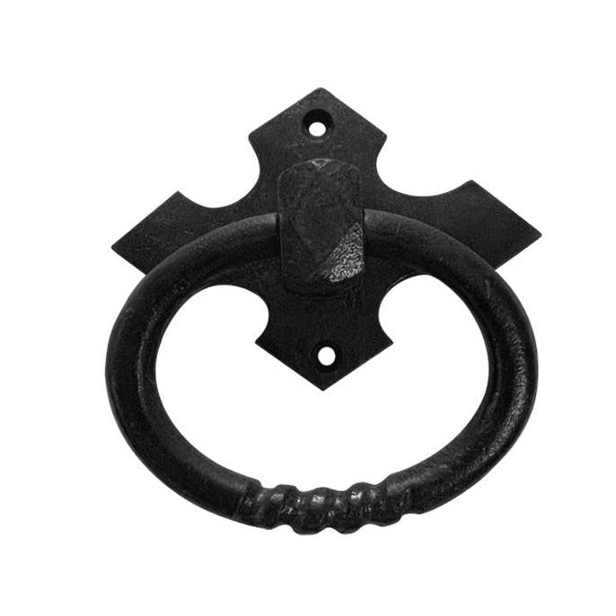 NACH - Wholesale Wall Hook - Medieval Ring Pull Door Knocker, Iron, Rustic Blac
