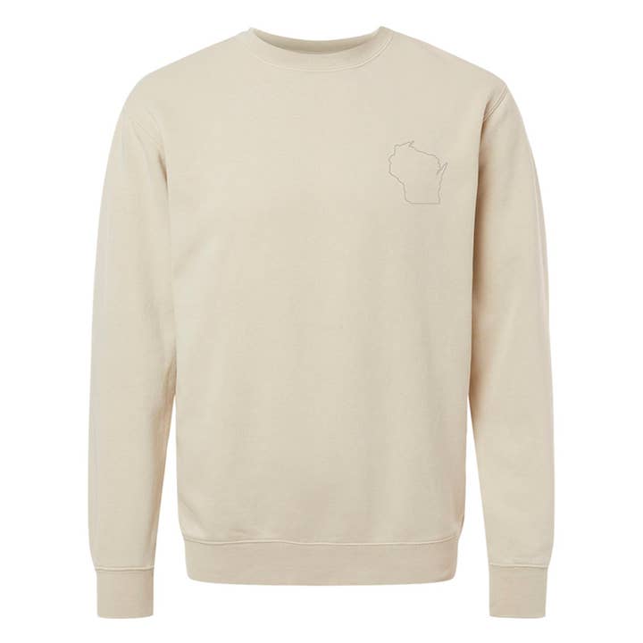 Jupmode - Vente Sweat-shirt à imprimés – unisexe - Ivoire EMB de l'État du Wisconsin