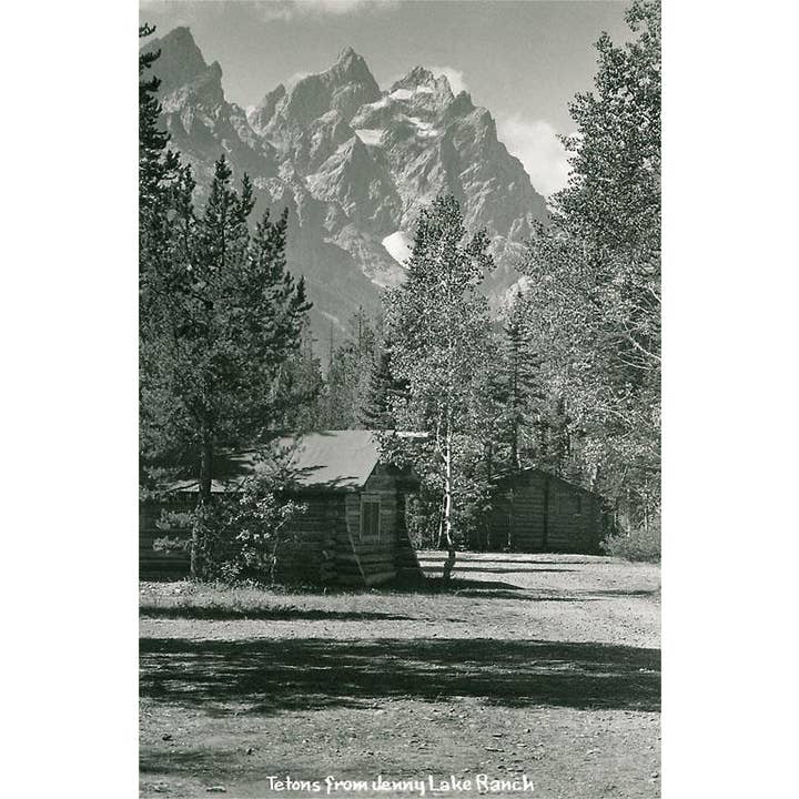 Postkort WY-124 Jenny Lake Ranch, Tetons for engroshandel hos Found Image Press