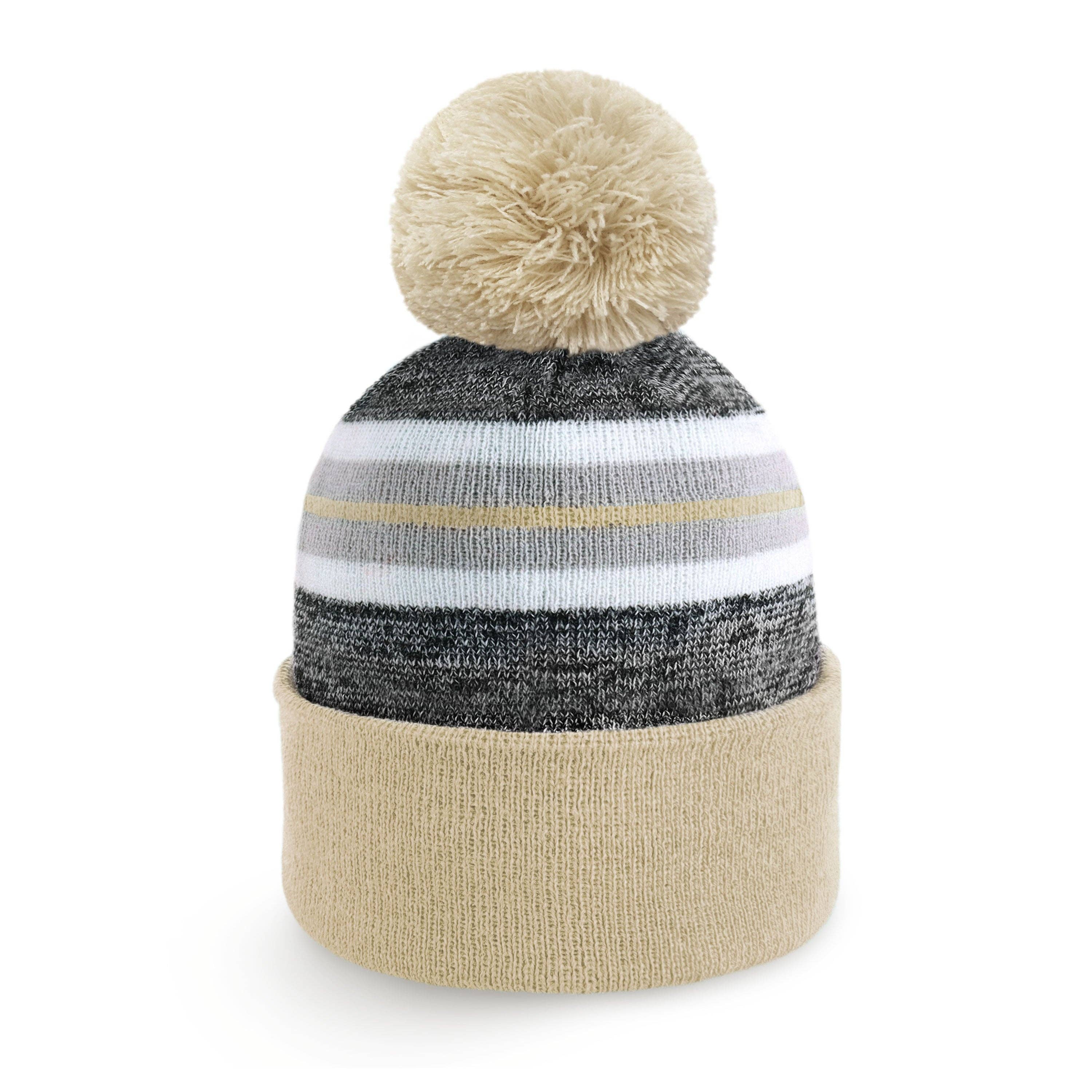 ChoKoLids - Vendita all'ingrosso Berretto - Donna - Berretto sportivo con pompon a righe CHOK.LIDS24