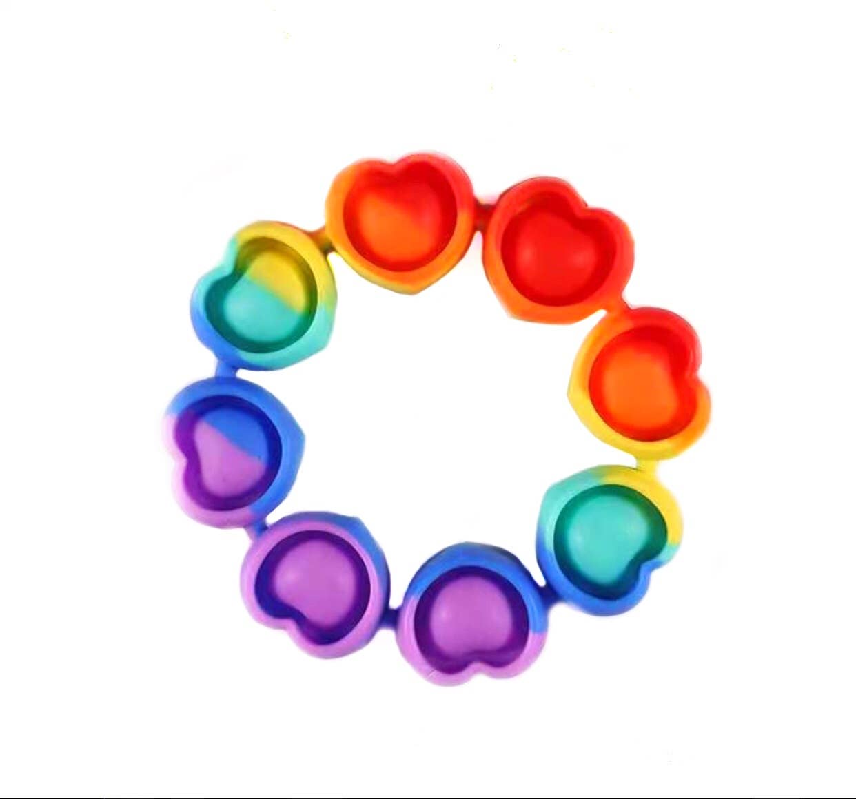 Mavi Bandz – wholesale Fidget toy – Kids – Pop-n-Style Tie Dye Heart Fidget Bracelet Wristband