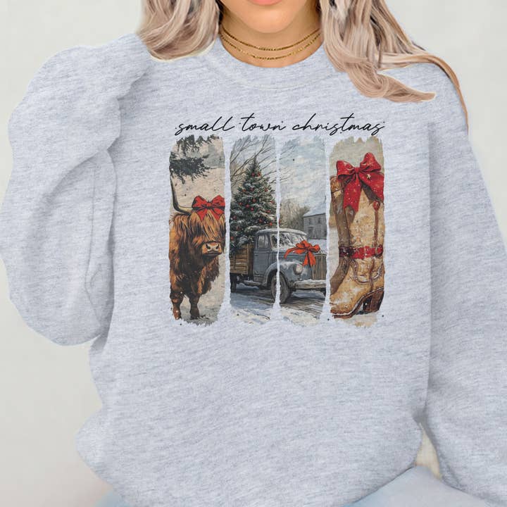 Par.tees by Party On! - Wholesale Graphic Sweatshirt - Unisex - Retro Small Town Christmas Vintage Graphic Sweatshirt3