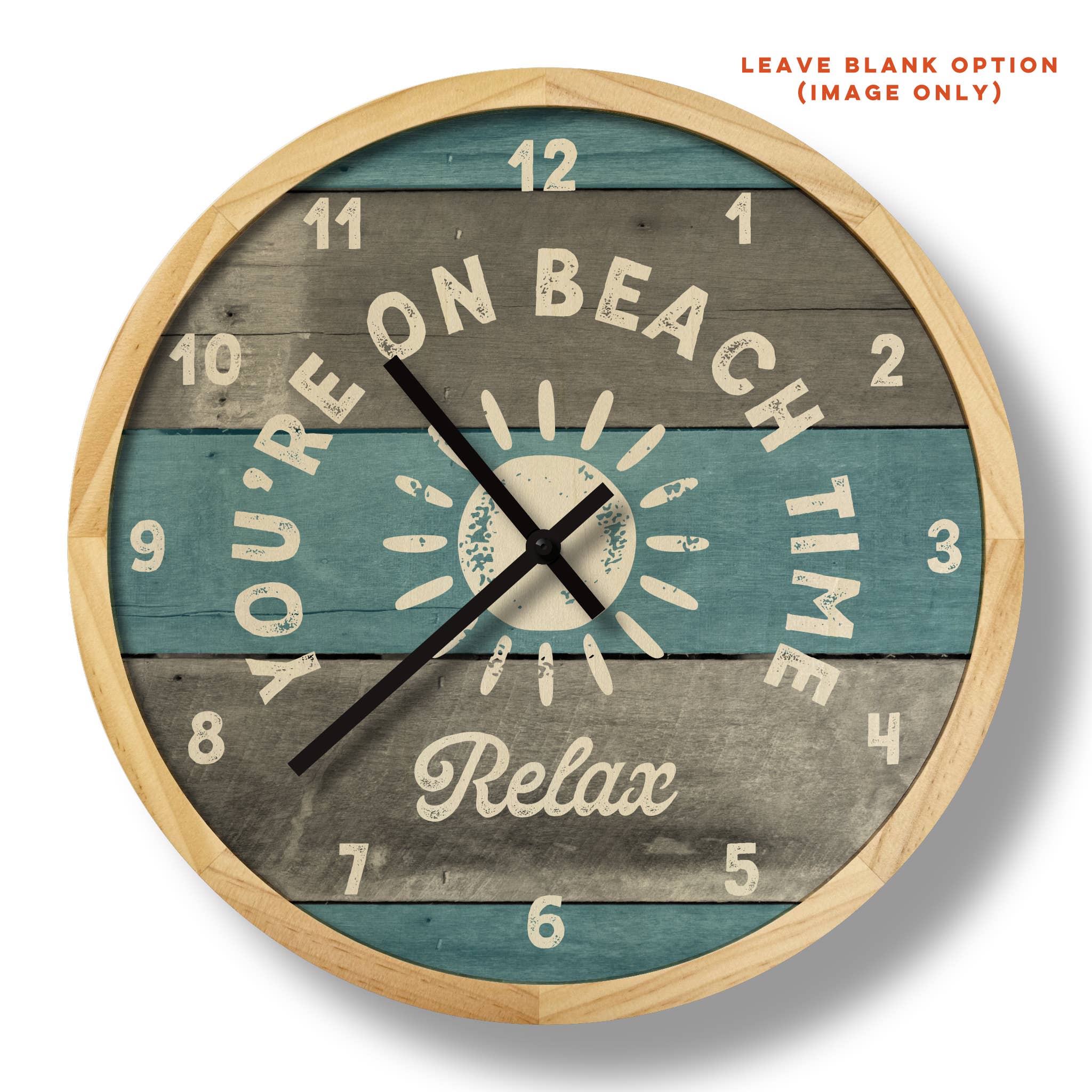 Local Time Clock Co. - Wholesale Wall Clock - Personalized Beach Time Wall Clock - 12" Diameter3
